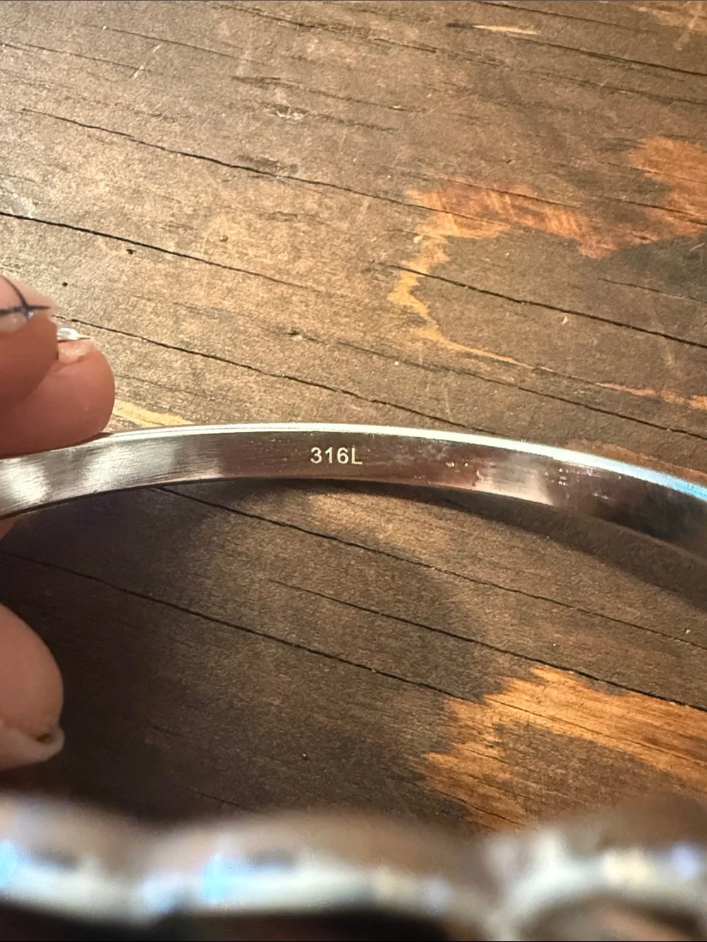 Silver 316L Stainless Steel Twisted Bangle Bracelet with Rhinestones